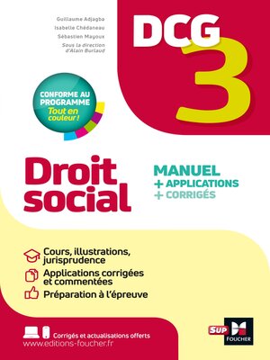 cover image of DCG 3--Droit social--Manuel et applications--Millésime 2025-2026